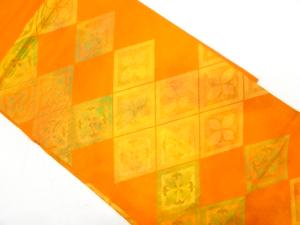 花菱模様織り出し　名古屋帯